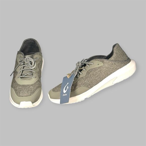 OluKai Shoes Mens Size 11 Koheo Hulu Dusty Olive Green Wool Sneakers Comfort